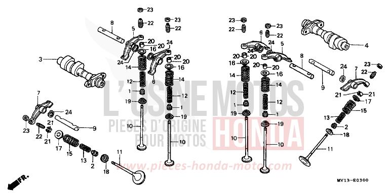 ARBRE A CAMES/SOUPAPE de Africa Twin 750 NH138G (NH138G) de 1990